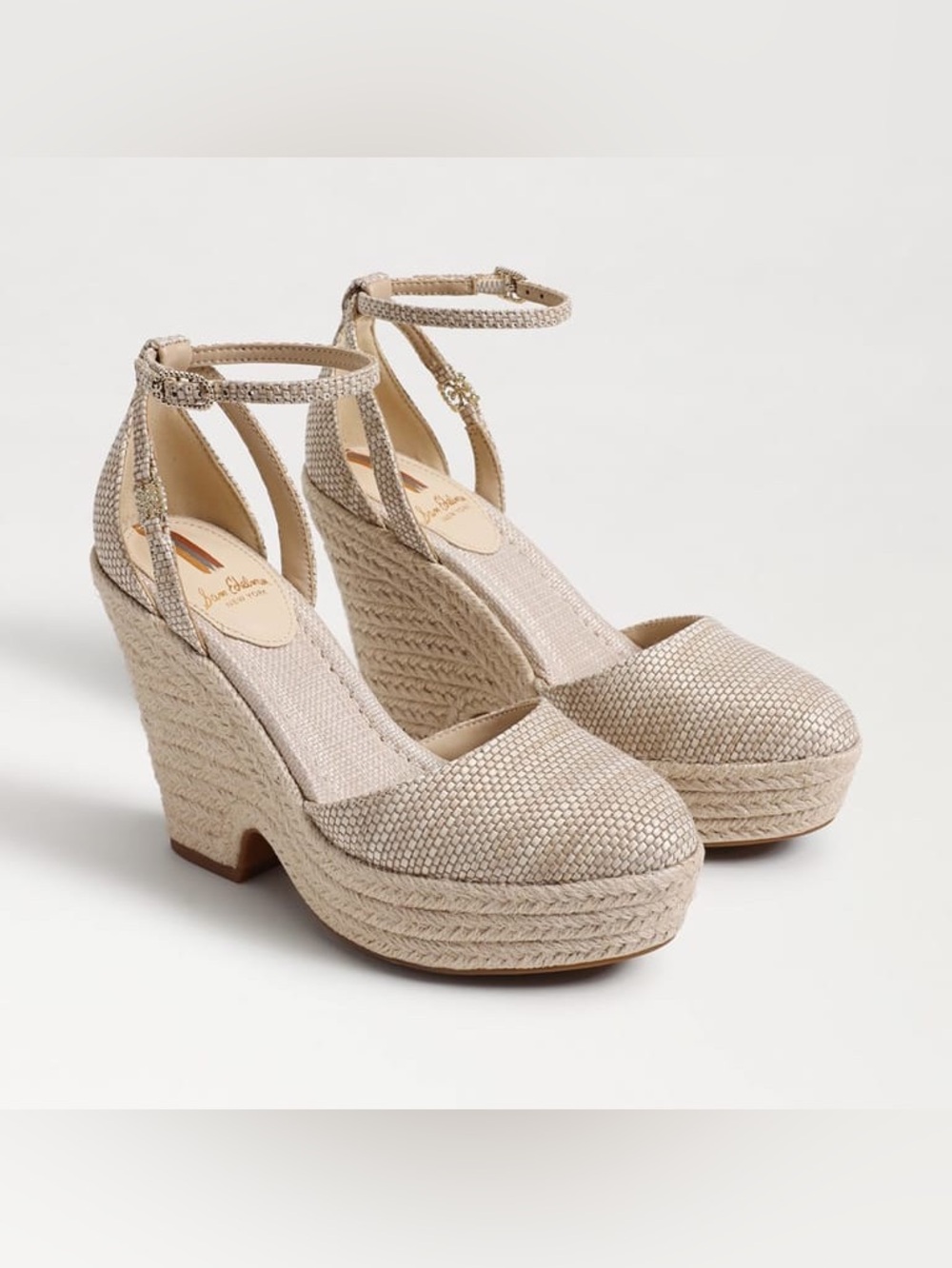 Sam Edelman Nati Espadrille Wedge Light Natural Women’s Size 7.5M Platform Ankle